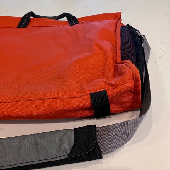 Lands' End Orange Messenger Laptop Briefcase Bag - Picture 10 of 16